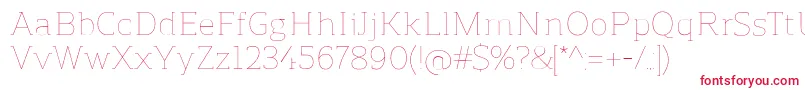 ReganslabUltralight Font – Red Fonts on White Background