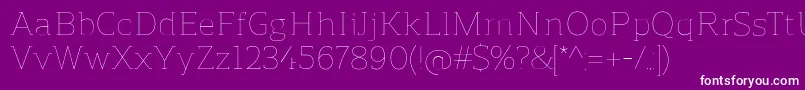 ReganslabUltralight Font – White Fonts on Purple Background