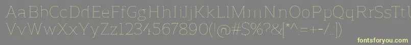 ReganslabUltralight Font – Yellow Fonts on Gray Background