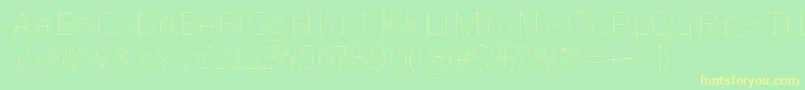 ReganslabUltralight Font – Yellow Fonts on Green Background