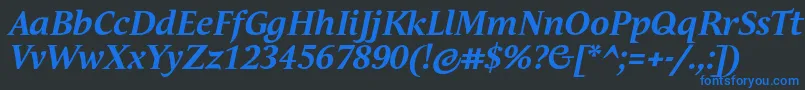 AndulkaTextProBoldItalic Font – Blue Fonts on Black Background