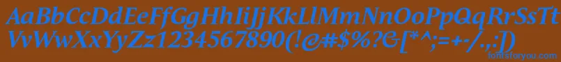 フォントAndulkaTextProBoldItalic – 茶色の背景に青い文字