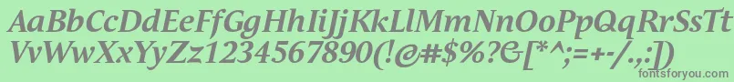 フォントAndulkaTextProBoldItalic – 緑の背景に灰色の文字