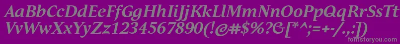 Weitere Informationen zur AndulkaTextProBoldItalic-Schriftart AndulkaTextProBoldItalic-Schriftart – Graue Schriften auf violettem Hintergrund