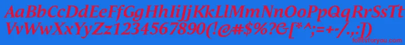 Шрифт AndulkaTextProBoldItalic – красные шрифты на синем фоне