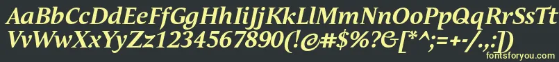 フォントAndulkaTextProBoldItalic – 黒い背景に黄色の文字