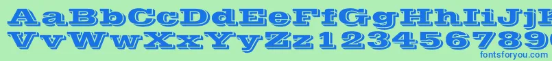VineraWd Font – Blue Fonts on Green Background