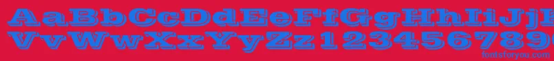 VineraWd Font – Blue Fonts on Red Background