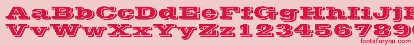 フォントVineraWd – ピンクの背景に赤い文字