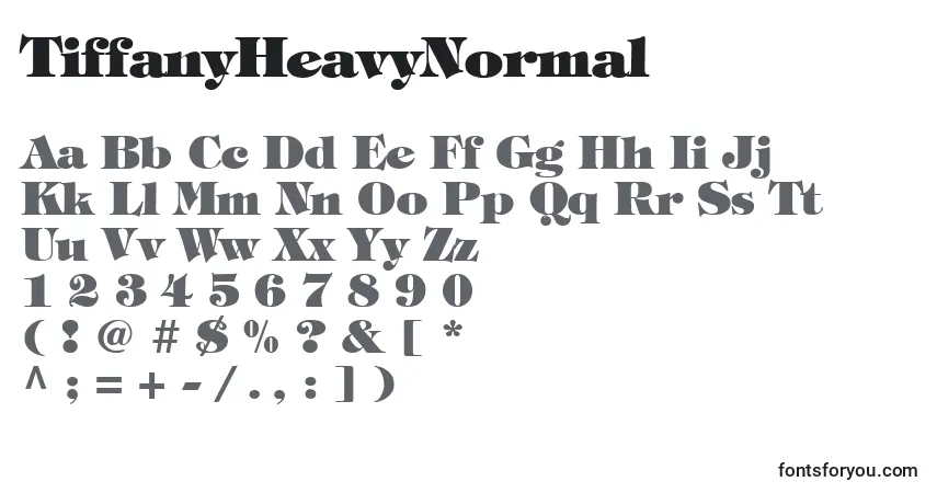 A fonte TiffanyHeavyNormal – alfabeto, números, caracteres especiais