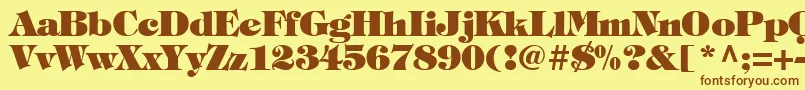 TiffanyHeavyNormal-Schriftart – Braune Schriften auf gelbem Hintergrund