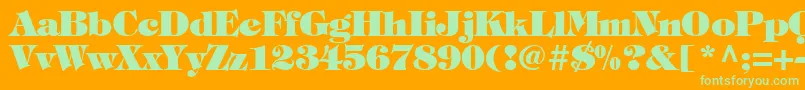 フォントTiffanyHeavyNormal – オレンジの背景に緑のフォント