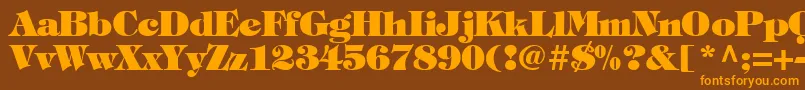 TiffanyHeavyNormal-fontti – oranssit fontit ruskealla taustalla