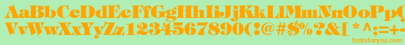 フォントTiffanyHeavyNormal – オレンジの文字が緑の背景にあります。