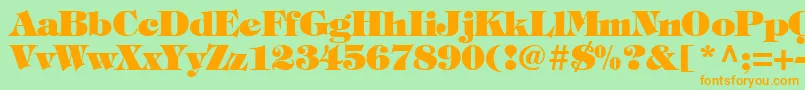 TiffanyHeavyNormal-Schriftart – Orangefarbene Schriften auf grünem Hintergrund