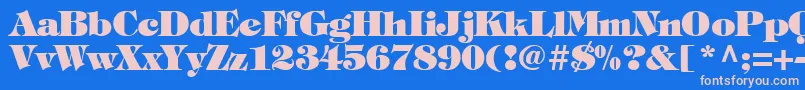 フォントTiffanyHeavyNormal – ピンクの文字、青い背景