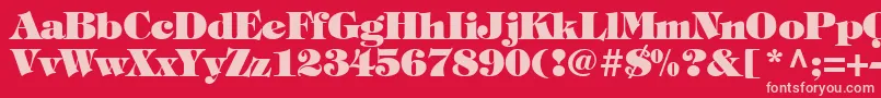 TiffanyHeavyNormal Font – Pink Fonts on Red Background