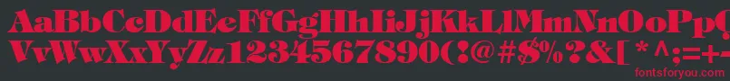 TiffanyHeavyNormal-Schriftart – Rote Schriften auf schwarzem Hintergrund