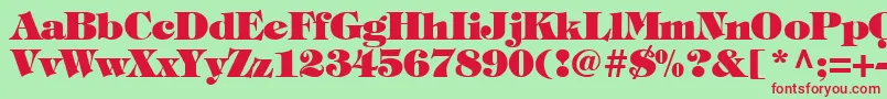 TiffanyHeavyNormal Font – Red Fonts on Green Background