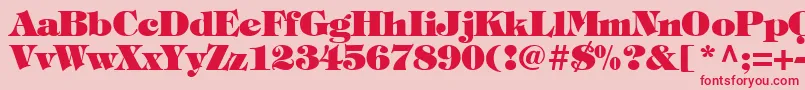 フォントTiffanyHeavyNormal – ピンクの背景に赤い文字
