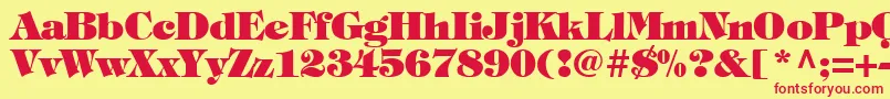 TiffanyHeavyNormal Font – Red Fonts on Yellow Background