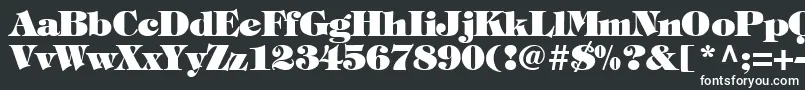 TiffanyHeavyNormal-fontti – valkoiset fontit mustalla taustalla