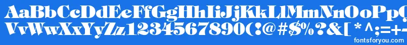 TiffanyHeavyNormal-fontti – valkoiset fontit sinisellä taustalla