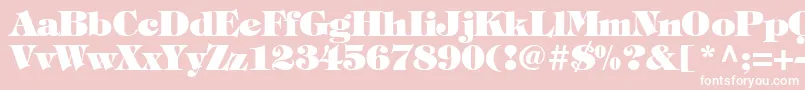 TiffanyHeavyNormal-fontti – valkoiset fontit vaaleanpunaisella taustalla