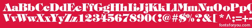Fonte TiffanyHeavyNormal – fontes brancas em um fundo vermelho