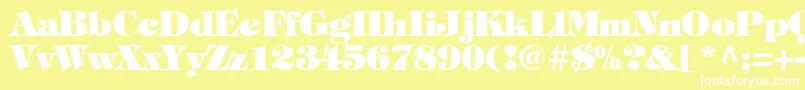 Czcionka TiffanyHeavyNormal – białe czcionki na żółtym tle