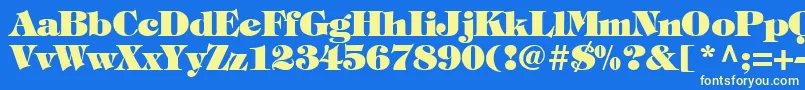 TiffanyHeavyNormal-fontti – keltaiset fontit sinisellä taustalla
