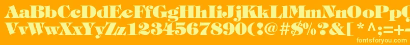 TiffanyHeavyNormal-fontti – keltaiset fontit oranssilla taustalla