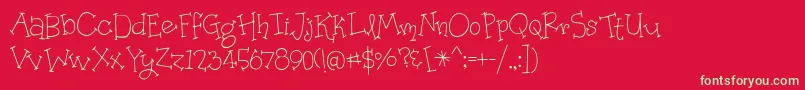 フォントOrganicFridays – 赤い背景に緑の文字