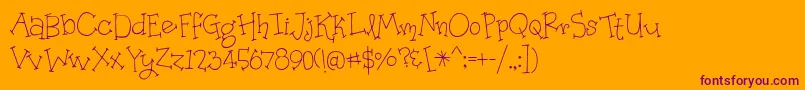 OrganicFridays Font – Purple Fonts on Orange Background