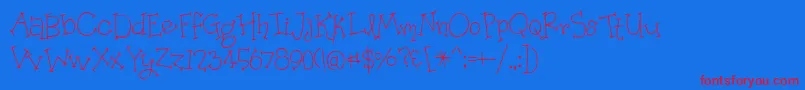 OrganicFridays Font – Red Fonts on Blue Background