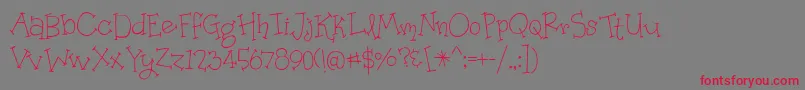 OrganicFridays Font – Red Fonts on Gray Background