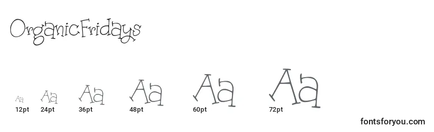 OrganicFridays Font Sizes