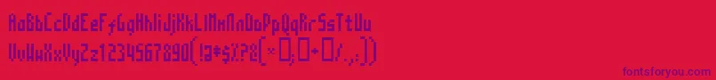 Mosarg-Schriftart – Violette Schriften auf rotem Hintergrund