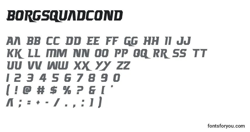 A fonte Borgsquadcond – alfabeto, números, caracteres especiais