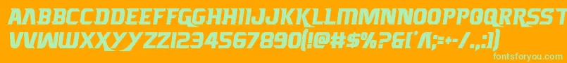 Borgsquadcond Font – Green Fonts on Orange Background