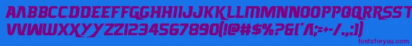 Borgsquadcond Font – Purple Fonts on Blue Background