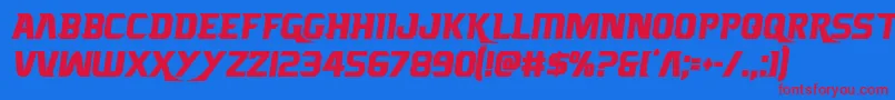 Borgsquadcond Font – Red Fonts on Blue Background