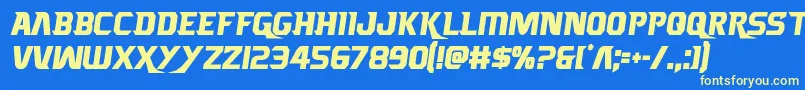 Borgsquadcond Font – Yellow Fonts on Blue Background