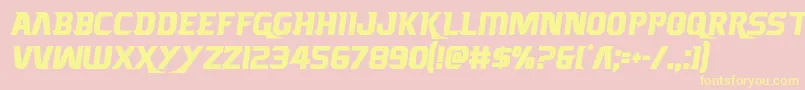 Borgsquadcond-Schriftart – Gelbe Schriften auf rosa Hintergrund