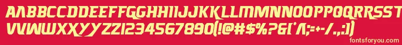 Borgsquadcond Font – Yellow Fonts on Red Background
