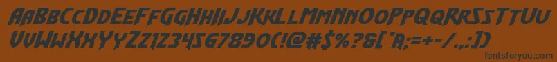 Flashrogersexpandital Font – Black Fonts on Brown Background