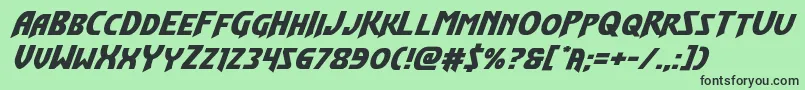Flashrogersexpandital-fontti – mustat fontit vihreällä taustalla