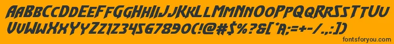 Шрифт Flashrogersexpandital – чёрные шрифты на оранжевом фоне