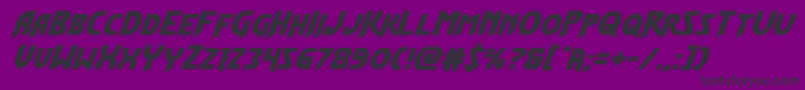 Flashrogersexpandital-Schriftart – Schwarze Schriften auf violettem Hintergrund