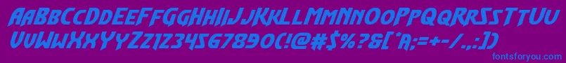 フォントFlashrogersexpandital – 紫色の背景に青い文字
